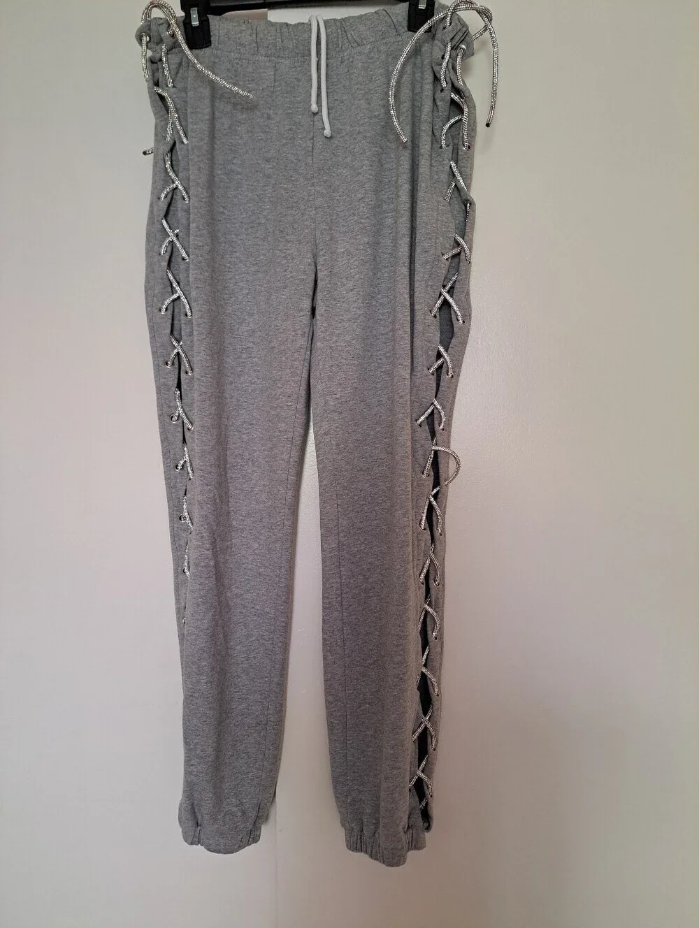 LABIJOU Grey Lace-Up Side Sweatpants - Picture 8 of 8